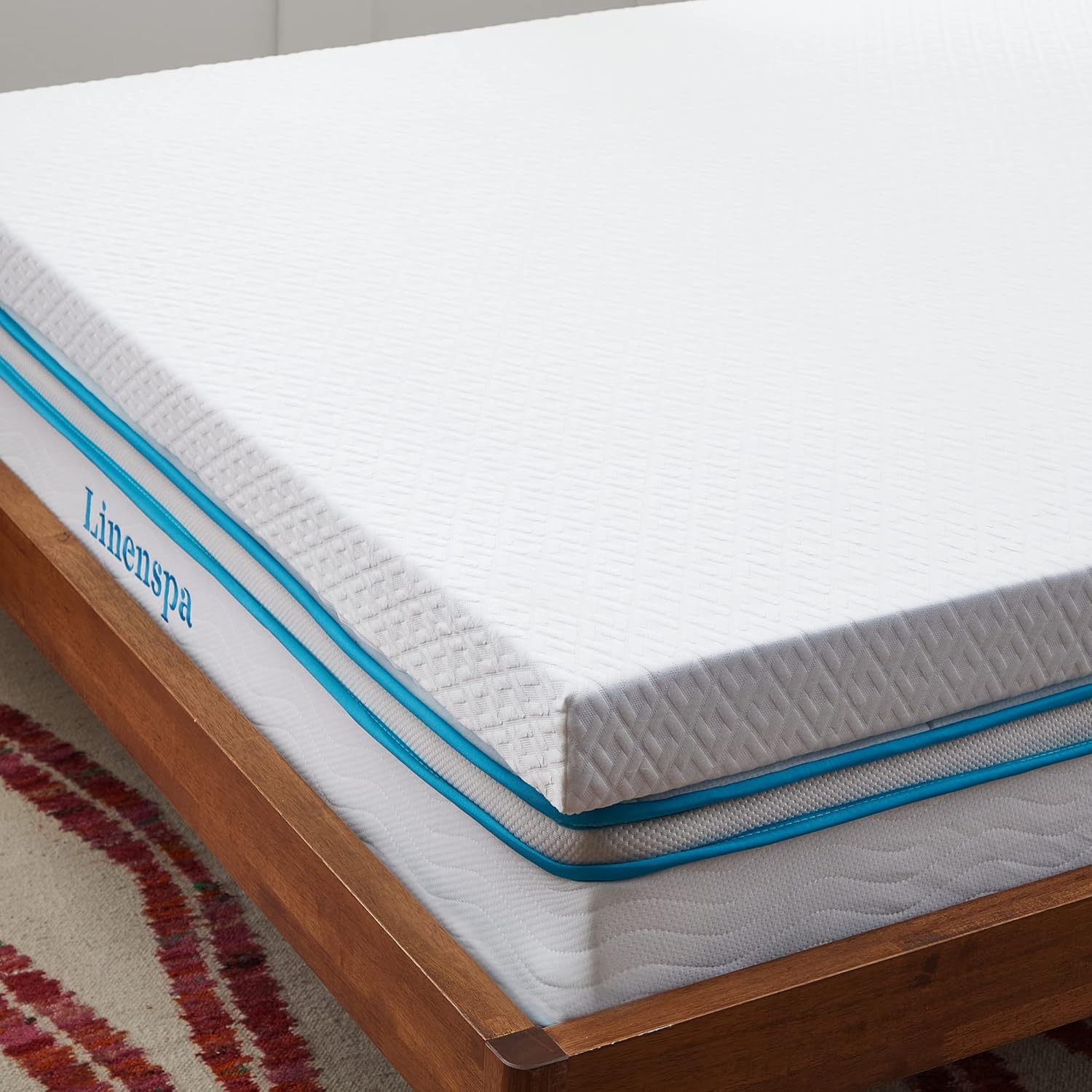 Surmatelas mémoire de forme Linenspa 10 cm gel rafraîchissant pour soulager le dos